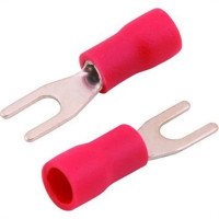 Terminal Pre-Isol Garfo Sv 1,25-4S Vermelho 22-16 - Kit C/100 Unidades