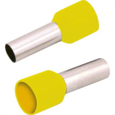 Terminal Pre-Isol Ilhos Tub E25-16 Amarelo - Kit C/100 Unidades