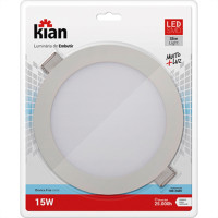 Luminaria Led Embutir Redonda 15W 6000K 20Cm Kian