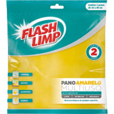 Pano Multiuso Flashlimp Amarelo C/2 4540