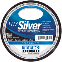 Fita Silver Tape Tekbond Preta 48Mmx05Mt