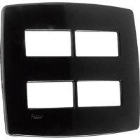 Espelho Placa Radial Modular Preto 4X4 4Mod Dist 4008