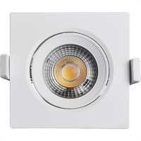 Spot Emb.05W Led 3000K Quadr B_D Branco