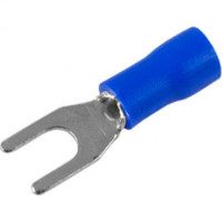 Terminal Pre-Isol Forquilha 1,5-2,5 F3,7 Azul - Kit C/100 Unidades