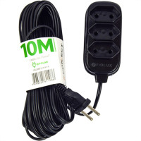 Extensao Fiolux Connect 2P+T 10M Preto