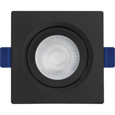 Spot Emb.05W Led 3000K Quadr B_D Preto