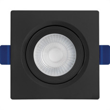 Spot Emb.05W Led 6500K Quadr B_D Preto