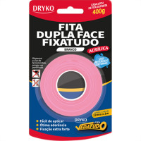 Fita Dupla-Face Dryko F.Tudo Branco 12X2,0M