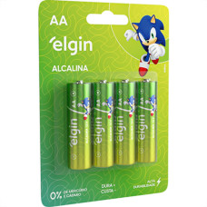 Pilha Alcalina Elgin Peq.Aa2 C/4 - Kit C/10 Unidades