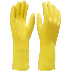 Luva Imbat Latex Verniz Silver Amarelo 08-M - Kit C/12 Unidades