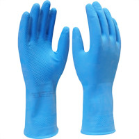 Luva Imbat Latex Verniz Silver Azul 08-M - Kit C/12 Unidades