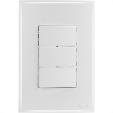 Conjunto Radial Ouro Branco 3 interruptores Simp 1809004