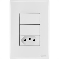 Conjunto Radial Ouro Branco 2Simp 1Tomada 10A 1809122