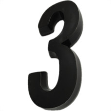 Numero 3D Pvc Deplasti 3 Preto 13Cm