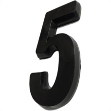 Numero 3D Pvc Deplasti 5 Preto 13Cm