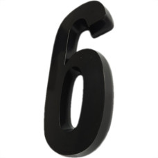 Numero 3D Pvc Deplasti 6 Preto 13Cm