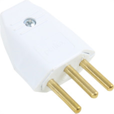 Pino Macho Perlex 2P+T 10A Branco 1043 - Kit C/10 Unidades