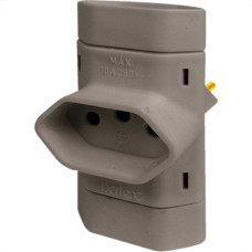 Pino Tres Saidas Perlex 2P+T 10A Cinza 345