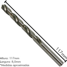 Broca Aco Rapido Irwin 8,0Mm - Kit C/5 Unidades