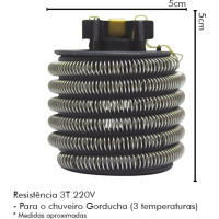 Resistencia Hydra Corona Ducha Gord 3T 220V