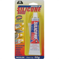 Cola Silicone Bond Garin 50 Gr Incolor Blister Ssai-050 - Kit C/12 