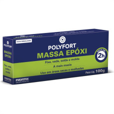 Adesivo Epoxi Massa Polyfort 100Gr Pulvitec Da005 - Kit C/12 