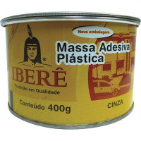 Massa Plastica Ibere 400G Cinza Com Catalizador  - Kit C/12 