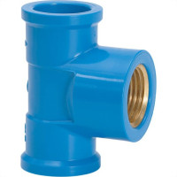 Tee Azul Amanco Liso/Liso/Rosca 25Mm X 3/4'' 10423/11844 - Kit C/24 