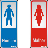 Placa Sinalizacao Aluminio 06X15 ''Wc Masc/Fem'' Com 2 Pecas 120An