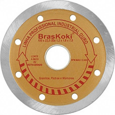 Disco Diamantado Braskoki 110Mm Turbo Jet Ouro Seco Agua 