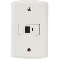 Conjunto Tramontina Lux 4X2 Branco Com Placa (1 Tomada Rj45) 