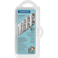 Broca Aco Rapido Tramontina 3/4/5/6/8Mm 5 Pecas 