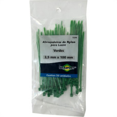 Abracadeira Nylon Brasfort Verde 2,5X100 50 Pecas 7294