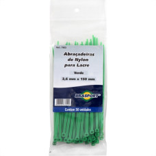 Abracadeira Nylon Brasfort Verde 3,6X150 50 Pecas 7302