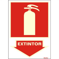 Placa Sinalizacao Pvc 20X30 ''Extintor'' Fluorescente 250Bd