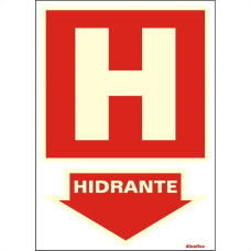 Placa Sinalizacao Pvc 20X30 ''Hidrante'' Fluorescente 250Be