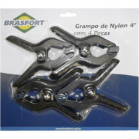 Grampo Rapido Marceneiro Brasfort 4''Nylon 4Pecas 7354