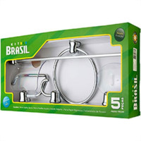 Acessorio Wc Brasil Cromado Cristal 5 Pecas B1302050/10