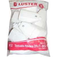 Pino Femea 2 Polos+Terra Luster Branco 2079 - Kit C/10 