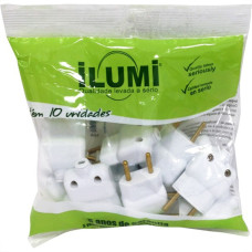 Pino Prensa Cabo Ilumi 2 Polos 10A Branco 14240Pct - Kit C/10 