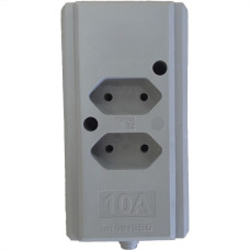 Tomada Barra Interneed   Dupla 10A 2 Polos Cinza 69362