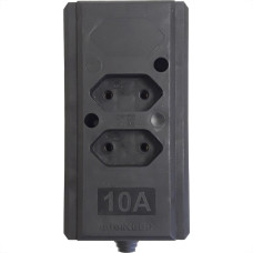 Tomada Barra Interneed   Dupla 10A 2 Polos Preta 69300