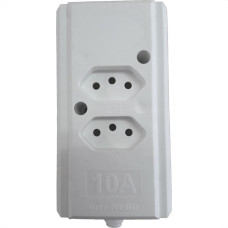 Tomada Barra Interneed   Dupla 10A 2 Polos +Terra Branca 68884