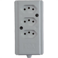 Tomada Barra Interneed   Tripla 10A 2 Polos +Terra Branca 66200