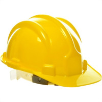 Capacete Com Carneira Plastcor Plastico Amarelo 