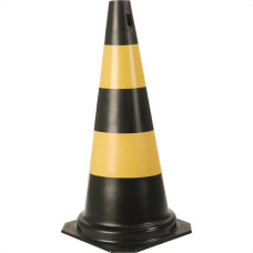 Cone Rigido Plastcor Plastico Preto/Amarelo 75Cm 