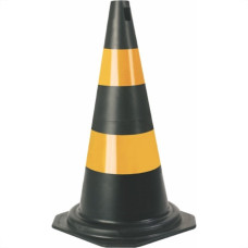 Cone Flexivel Plastcor Plastico Preto Refletivo 75Cm 