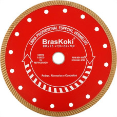 Disco Diamantado Braskoki 230Mm Turbo Jet Profissional Seco/Agua 