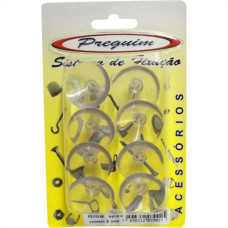 Cartela Ventosa Silicone Preguim 25Mm Com 08 Pecas  - Kit C/10 