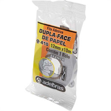 Fita Dupla Face Adelbras De Papel Branca 12 X 10M Blister